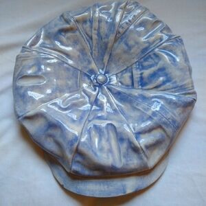RARE MCM Art Pottery Hobbyist John Lennon Style Newsboy Hat Ceramic Ashtray